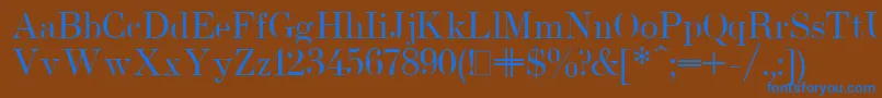 フォントUsualNewPlain.001.001 – 茶色の背景に青い文字