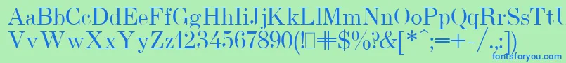 Шрифт UsualNewPlain.001.001 – синие шрифты на зелёном фоне