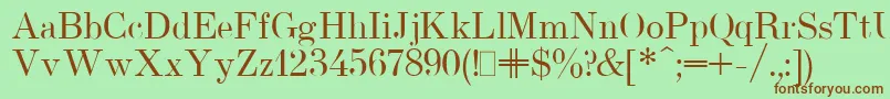 UsualNewPlain.001.001 Font – Brown Fonts on Green Background