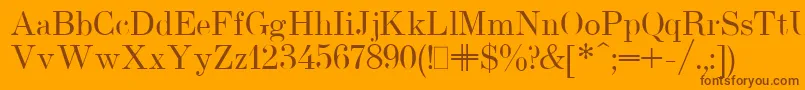 フォントUsualNewPlain.001.001 – オレンジの背景に茶色のフォント