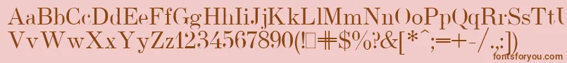 フォントUsualNewPlain.001.001 – ピンクの背景に茶色のフォント