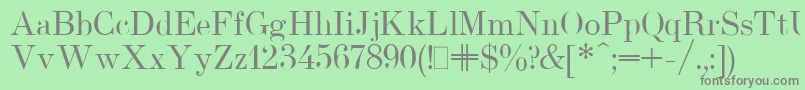 フォントUsualNewPlain.001.001 – 緑の背景に灰色の文字