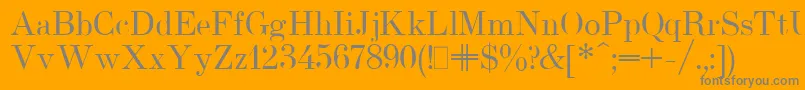 フォントUsualNewPlain.001.001 – オレンジの背景に灰色の文字