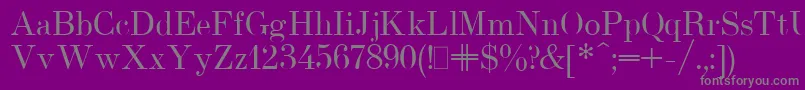 フォントUsualNewPlain.001.001 – 紫の背景に灰色の文字