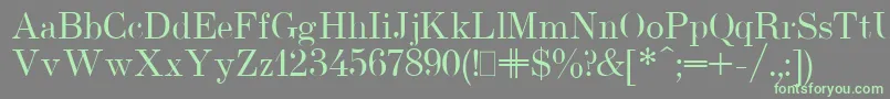フォントUsualNewPlain.001.001 – 灰色の背景に緑のフォント