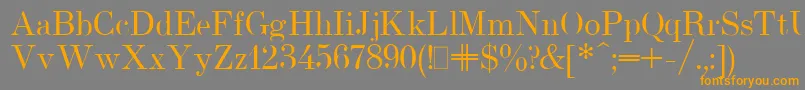 フォントUsualNewPlain.001.001 – オレンジの文字は灰色の背景にあります。