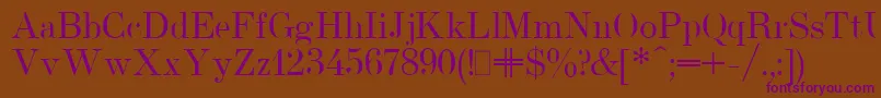 UsualNewPlain.001.001-fontti – violetit fontit ruskealla taustalla