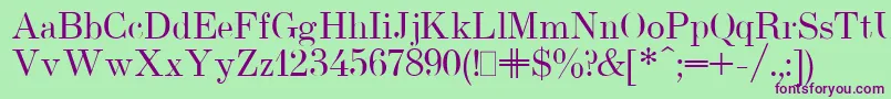 Шрифт UsualNewPlain.001.001 – фиолетовые шрифты на зелёном фоне