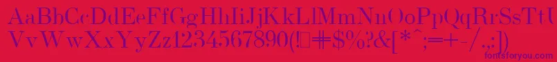 UsualNewPlain.001.001 Font – Purple Fonts on Red Background