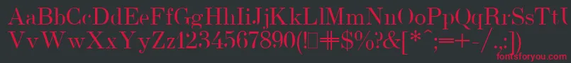 フォントUsualNewPlain.001.001 – 黒い背景に赤い文字