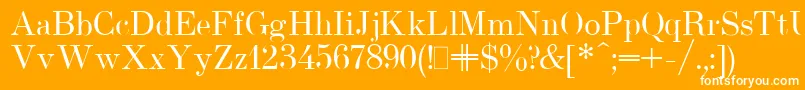 Czcionka UsualNewPlain.001.001 – białe czcionki na pomarańczowym tle