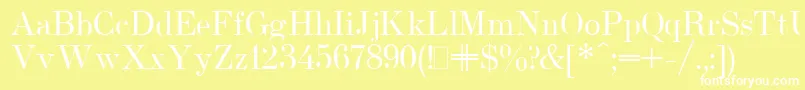 Czcionka UsualNewPlain.001.001 – białe czcionki na żółtym tle