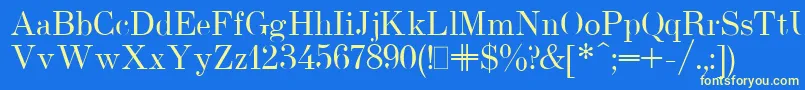 UsualNewPlain.001.001 Font – Yellow Fonts on Blue Background