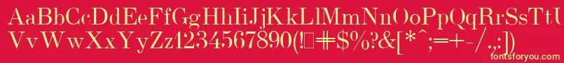 フォントUsualNewPlain.001.001 – 黄色の文字、赤い背景