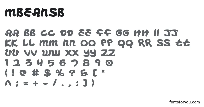 A fonte Mbeansb – alfabeto, números, caracteres especiais