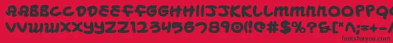 Mbeansb-fontti – mustat fontit punaisella taustalla