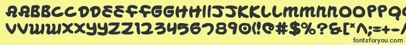 Mbeansb-fontti – mustat fontit keltaisella taustalla