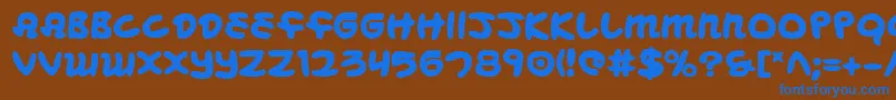 Mbeansb-fontti – siniset fontit ruskealla taustalla