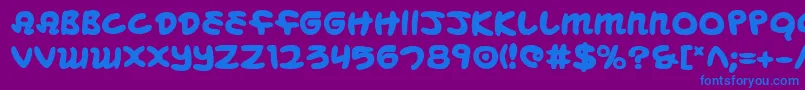 Mbeansb-Schriftart – Blaue Schriften auf violettem Hintergrund