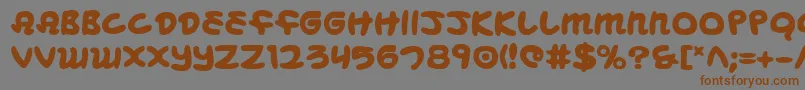 フォントMbeansb – 茶色の文字が灰色の背景にあります。