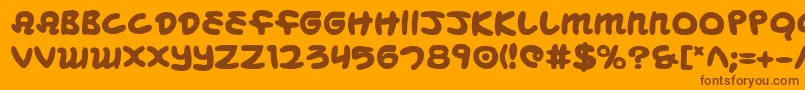 Mbeansb-Schriftart – Braune Schriften auf orangefarbenem Hintergrund