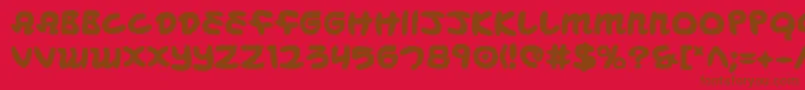 Mbeansb-Schriftart – Braune Schriften auf rotem Hintergrund
