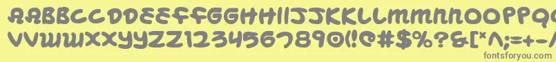 Mbeansb-fontti – harmaat kirjasimet keltaisella taustalla