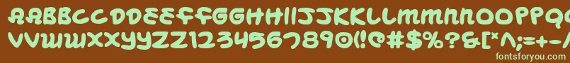 Mbeansb Font – Green Fonts on Brown Background