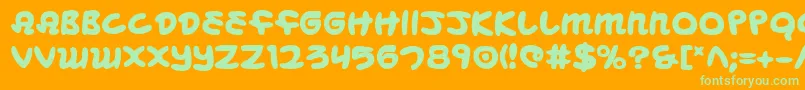 Mbeansb-fontti – vihreät fontit oranssilla taustalla