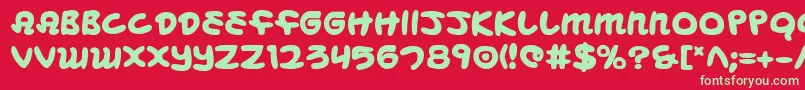 Mbeansb Font – Green Fonts on Red Background
