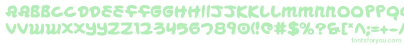 Mbeansb-Schriftart – Grüne Schriften auf weißem Hintergrund