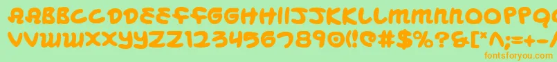 Mbeansb-fontti – oranssit fontit vihreällä taustalla