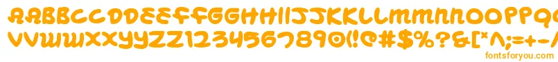 Mbeansb-Schriftart – Orangefarbene Schriften auf weißem Hintergrund