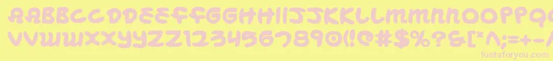 Mbeansb Font – Pink Fonts on Yellow Background