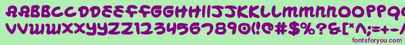 Mbeansb-fontti – violetit fontit vihreällä taustalla