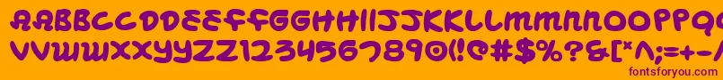 フォントMbeansb – オレンジの背景に紫のフォント