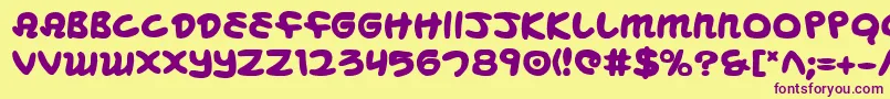 Mbeansb Font – Purple Fonts on Yellow Background