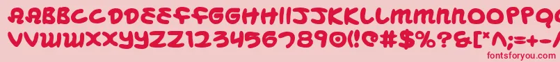 フォントMbeansb – ピンクの背景に赤い文字