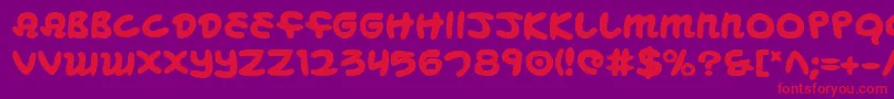 Mbeansb-Schriftart – Rote Schriften auf violettem Hintergrund