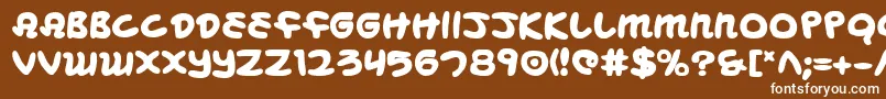 Mbeansb-fontti – valkoiset fontit ruskealla taustalla