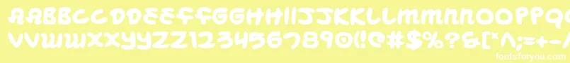 Mbeansb-fontti – valkoiset fontit keltaisella taustalla