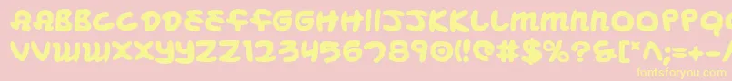 Mbeansb-fontti – keltaiset fontit vaaleanpunaisella taustalla