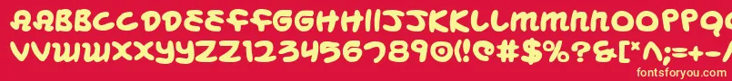 Mbeansb-Schriftart – Gelbe Schriften auf rotem Hintergrund