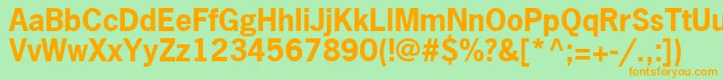 MacroSsiBold Font – Orange Fonts on Green Background