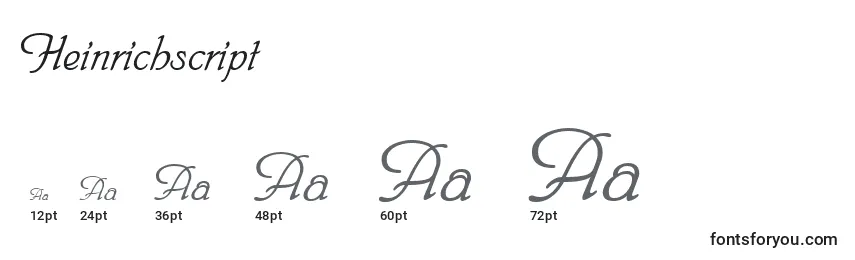 Размеры шрифта Heinrichscript