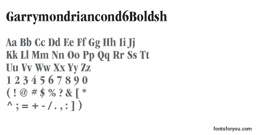 Schriftart Garrymondriancond6Boldsh – Alphabet, Zahlen, spezielle Symbole
