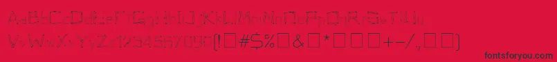 Woodenhead-Schriftart – Schwarze Schriften auf rotem Hintergrund