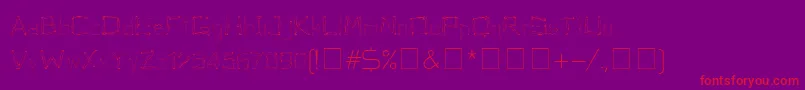 フォントWoodenhead – 紫の背景に赤い文字