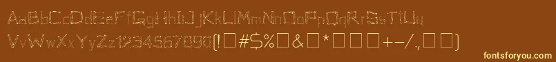 Woodenhead-Schriftart – Gelbe Schriften auf braunem Hintergrund