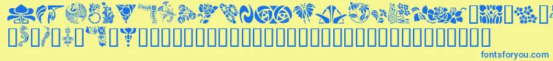 GeArtNoveau Font – Blue Fonts on Yellow Background